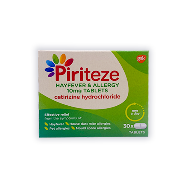 Piriteze Hayfever & Allergy 10mg (30 Tablets)