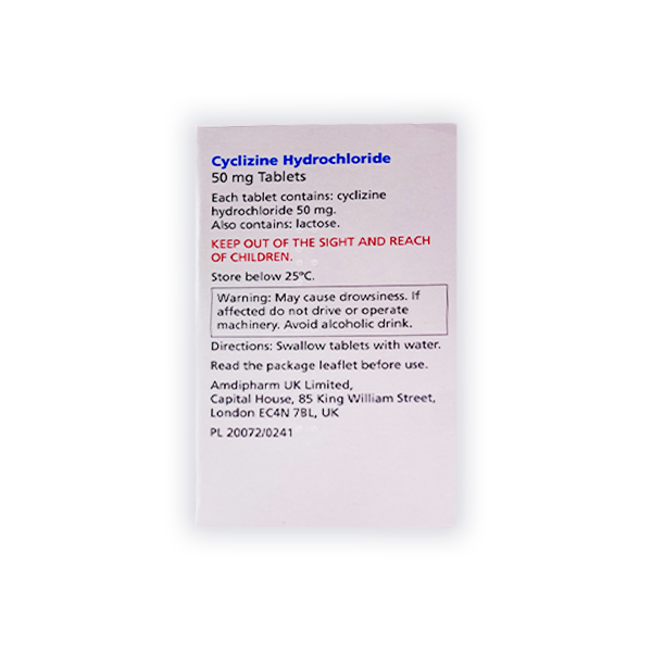 Cyclizine Tablets For Nausea (Anti-Sickness)