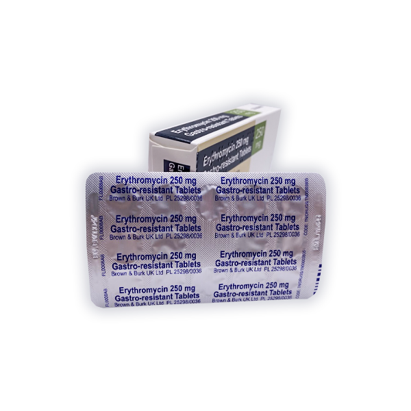 Erythromycin Tablets For Bacterial Tonsillitis (250mg)