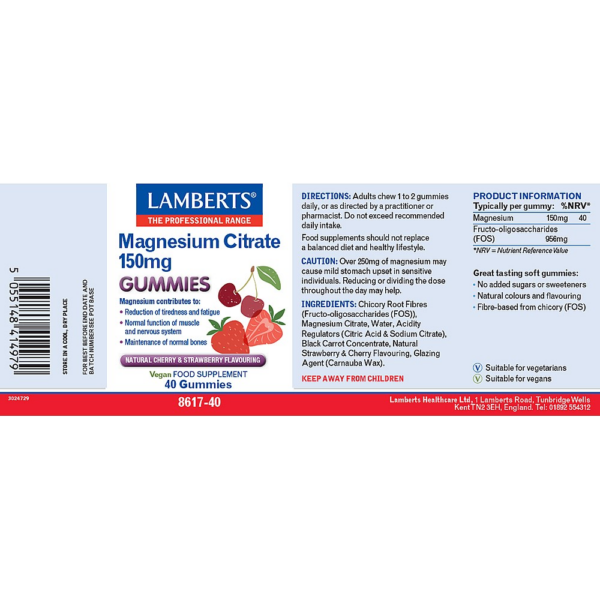 Lamberts Magnesium Citrate 150mg Gummies