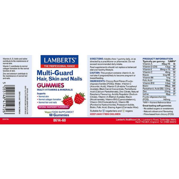 Lamberts Multi-Guard Hair, Skin and Nails Gummies