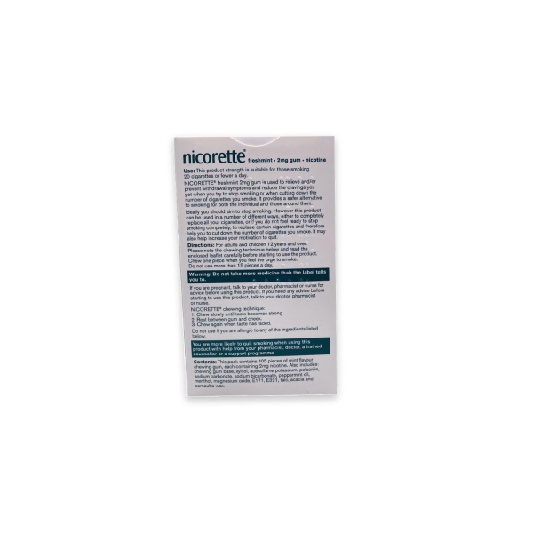 Nicorette Freshmint Nicotine Gum (2mg, 4mg)